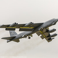 Buy canvas prints of B52 Gets Airborne On A Grey Day. by Steve de Roeck