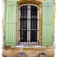 Buy canvas prints of Shutters At A Window, Arles by Steve de Roeck