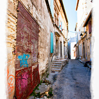Buy canvas prints of Back Street, Arles by Steve de Roeck