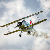Buy canvas prints of Bucker Jungmeister G-BUTX close fly past by Steve de Roeck