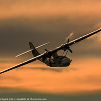 Buy canvas prints of Catalina Flying Boat At Sunset by Steve de Roeck