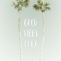 Buy canvas prints of Good vibes only | Idyllic Palm Trees by Melanie Viola