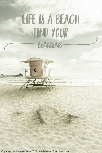 Life is a beach. Find your wave. | Beachscape Picture Board by Melanie Viola
