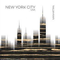 Buy canvas prints of Urban Art NYC Skyline by Melanie Viola