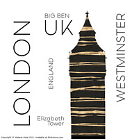 Buy canvas prints of Urban Art LONDON Big Ben by Melanie Viola