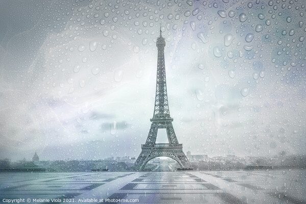 EIFFEL TOWER Rainy Day | dreamy blue  Picture Board by Melanie Viola