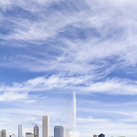 Buy canvas prints of CHICAGO Buckingham Fountain | Minimalist Skyline by Melanie Viola