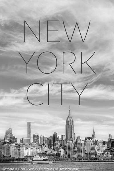 NYC Midtown Manhattan | Text & Skyline Picture Board by Melanie Viola