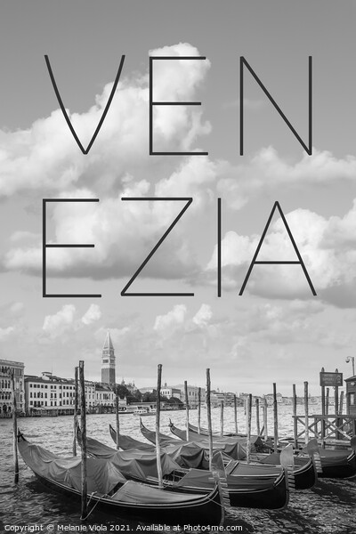 VENICE Grand Canal and St Mark's Campanile | Text & Skyline Picture Board by Melanie Viola