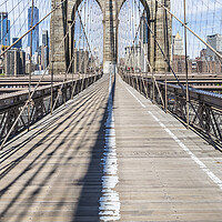 Buy canvas prints of NEW YORK CITY Brooklyn Bridge | upright panorama by Melanie Viola