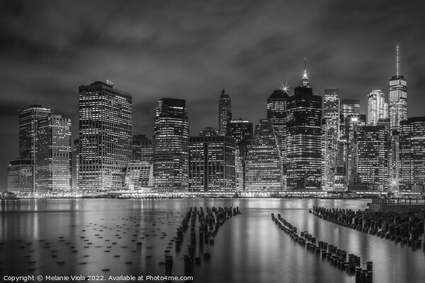 NEW YORK CITY Monochrome Night Impressions  Picture Board by Melanie Viola