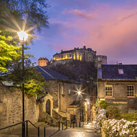 Buy canvas prints of Edinburgh Castle Sunset by Melanie Viola