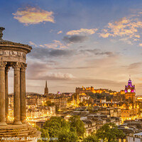 Buy canvas prints of Magical sunset over Edinburgh - panorama by Melanie Viola