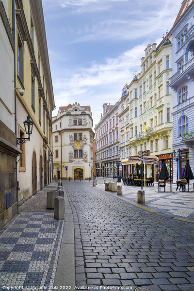 Karlova, cozy alley in Prague Picture Board by Melanie Viola