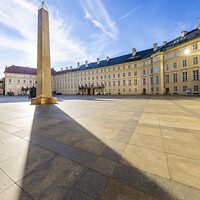 Buy canvas prints of Prague Castle - Third courtyard with obelisk by Melanie Viola
