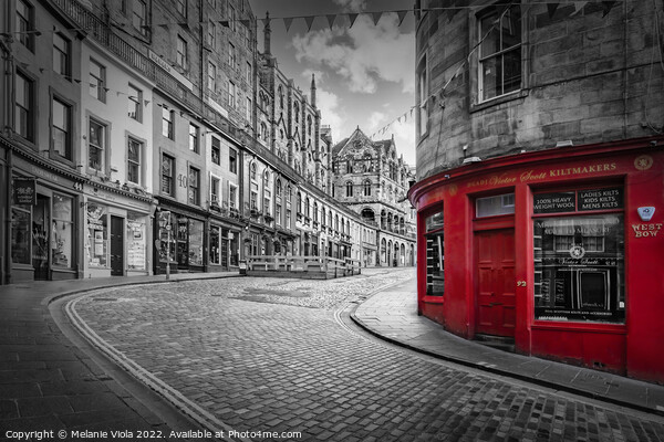 West Bow in Edinburgh - Colourkey Picture Board by Melanie Viola