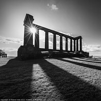 Buy canvas prints of National Monument of Scotland, Calton Hill - Monochrome by Melanie Viola