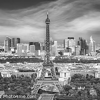 Buy canvas prints of Paris Skyline | Monochrome Panorama by Melanie Viola