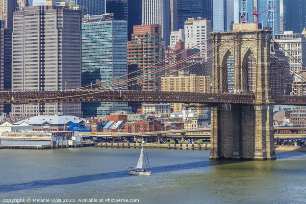 NEW YORK CITY Brooklyn Bridge & Manhattan Skyline Picture Board by Melanie Viola