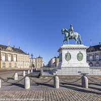 Buy canvas prints of COPENHAGEN Amalienborg Palace Square with statue by Melanie Viola