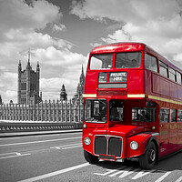 Buy canvas prints of Red Buses in London by Melanie Viola