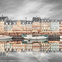 Buy canvas prints of COPENHAGEN VINTAGE Nyhavn Idyllic Evening Impressi by Melanie Viola