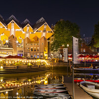 Buy canvas prints of ROTTERDAM Oude Haven and Cube Houses by night by Melanie Viola