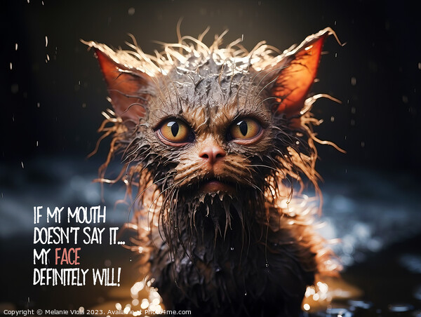 FUNNY CAT Angry Look Picture Board by Melanie Viola