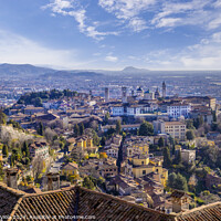 Buy canvas prints of Overlooking Bergamo from San Vigilio by Melanie Viola
