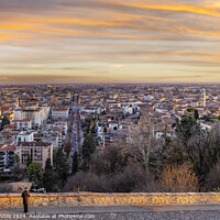 Buy canvas prints of BERGAMO View over Città Bassa at sunset by Melanie Viola