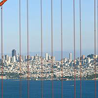 Buy canvas prints of Golden Gate Bridge Panoramic by Melanie Viola