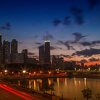 Buy canvas prints of CHICAGO Sunset by Melanie Viola