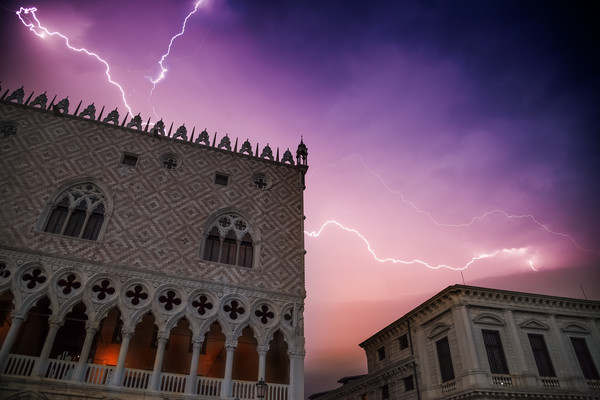 VENICE Thunderstorm over Doge's Palace Picture Board by Melanie Viola