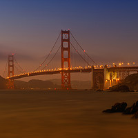 Buy canvas prints of Golden Gate Bridge at Sunset by Melanie Viola