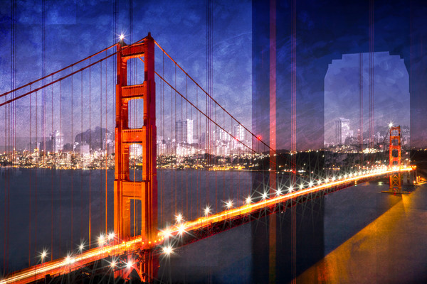 City Art Golden Gate Bridge Composing Picture Board by Melanie Viola