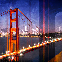 Buy canvas prints of City Art Golden Gate Bridge Composing by Melanie Viola