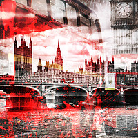 Buy canvas prints of City-Art LONDON Red Bus Composing by Melanie Viola