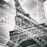 Buy canvas prints of Eiffel Tower Double Exposure by Melanie Viola
