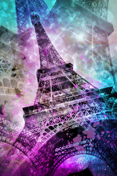 Pop Art Eiffel Tower Picture Board by Melanie Viola