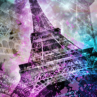 Buy canvas prints of Pop Art Eiffel Tower by Melanie Viola