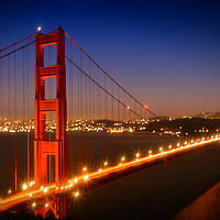 Buy canvas prints of Evening Cityscape of Golden Gate Bridge  by Melanie Viola