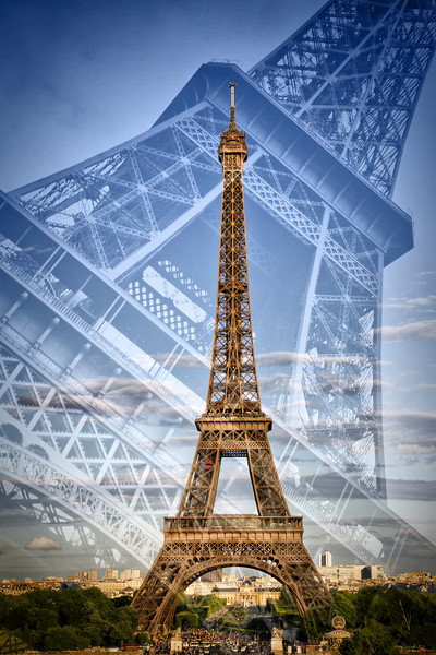 Eiffel Tower Double Exposure II Picture Board by Melanie Viola