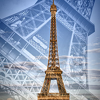 Buy canvas prints of Eiffel Tower Double Exposure II by Melanie Viola