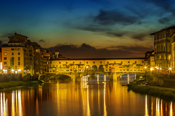 FLORENCE Ponte Vecchio at Sunset Picture Board by Melanie Viola