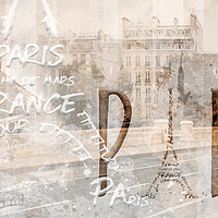 Buy canvas prints of Modern Art PARIS Collage by Melanie Viola