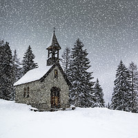 Buy canvas prints of Bavarian Winter's Tale Anna Chapel by Melanie Viola