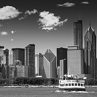 Buy canvas prints of CHICAGO Skyline | Monochrome by Melanie Viola