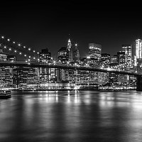 Buy canvas prints of MANHATTAN SKYLINE Nightly Impressions | Panoramic by Melanie Viola