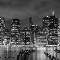 Buy canvas prints of NEW YORK CITY Monochrome Night Impressions by Melanie Viola