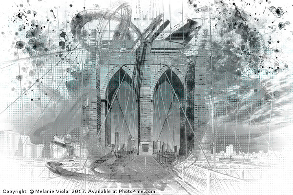 City Art Brooklyn Bridge in Detail | cyan Picture Board by Melanie Viola